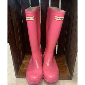 Womens Hot Pink Hunter Rainboots Tall size 5/6 EU 37 Rubber Boots 4M/5F